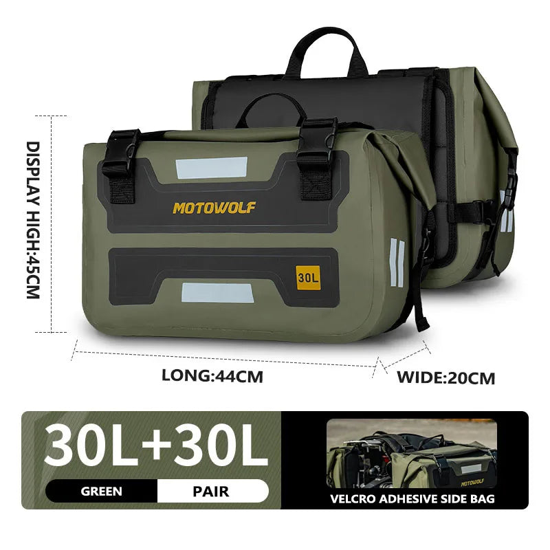 Motorcycle Outdoor Long-Distance Riding Large Capacity Side Bag Side Storage Waterproof Saddle Bag Back Seat Storage Bag SideBag