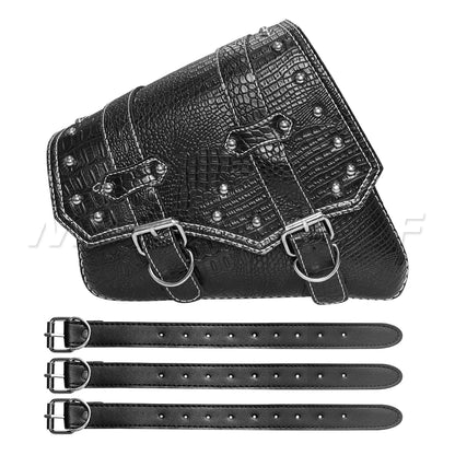 Motorcycle Bag For Harley Sportster Honda Suzuki Yamaha Kawasaki Leather Motorcycle Saddle Bag Waterproof Side Bags Tool Pouch