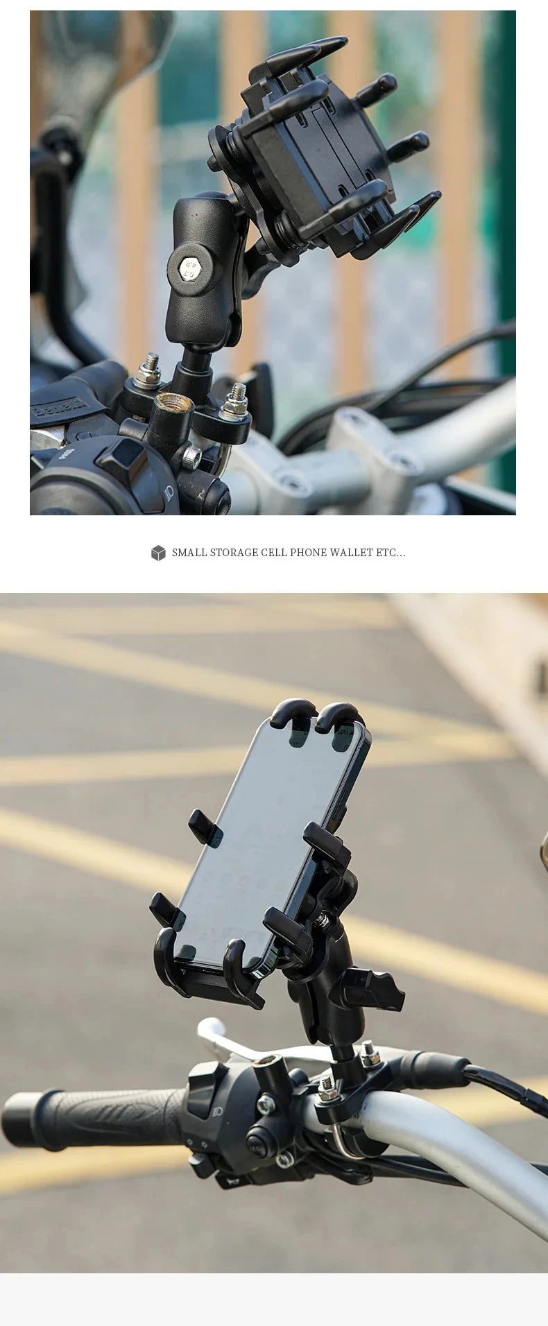 Motorcycle Phone Mount Holder With Shock Absorption & Shockproof Clip - Secure Phone Mount for Motorcycle Riding phone holder