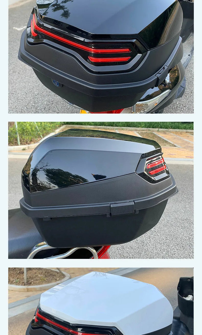 Motorcycle Tail Box Scooter Boots Trunk Cool ABS+PP Solid Case For Full Helmet Storage Organizer luggage Box Tail Box Back