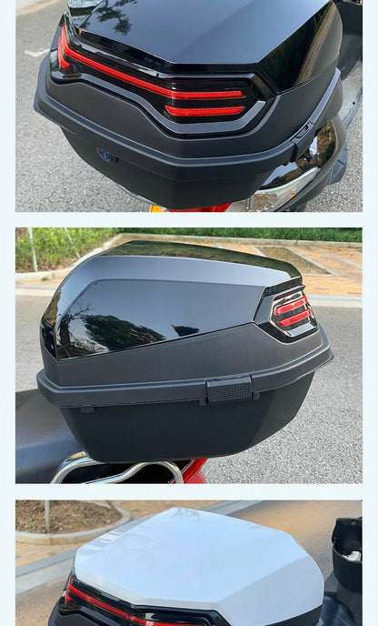 Motorcycle Tail Box Scooter Boots Trunk Cool ABS+PP Solid Case For Full Helmet Storage Organizer luggage Box Tail Box Back