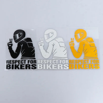Motorcycle Reflector Sticker Decal Waterproof Helmet Reflective Stickers Motorcycle Car Red Respect for Bikers Vinyl 3D Stickers