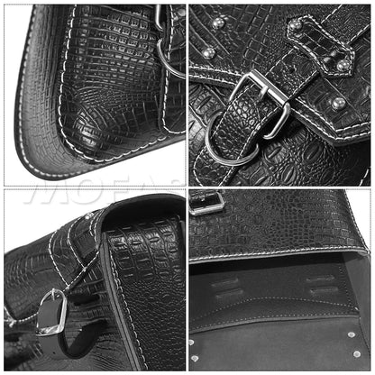Motorcycle Bag For Harley Sportster Honda Suzuki Yamaha Kawasaki Leather Motorcycle Saddle Bag Waterproof Side Bags Tool Pouch