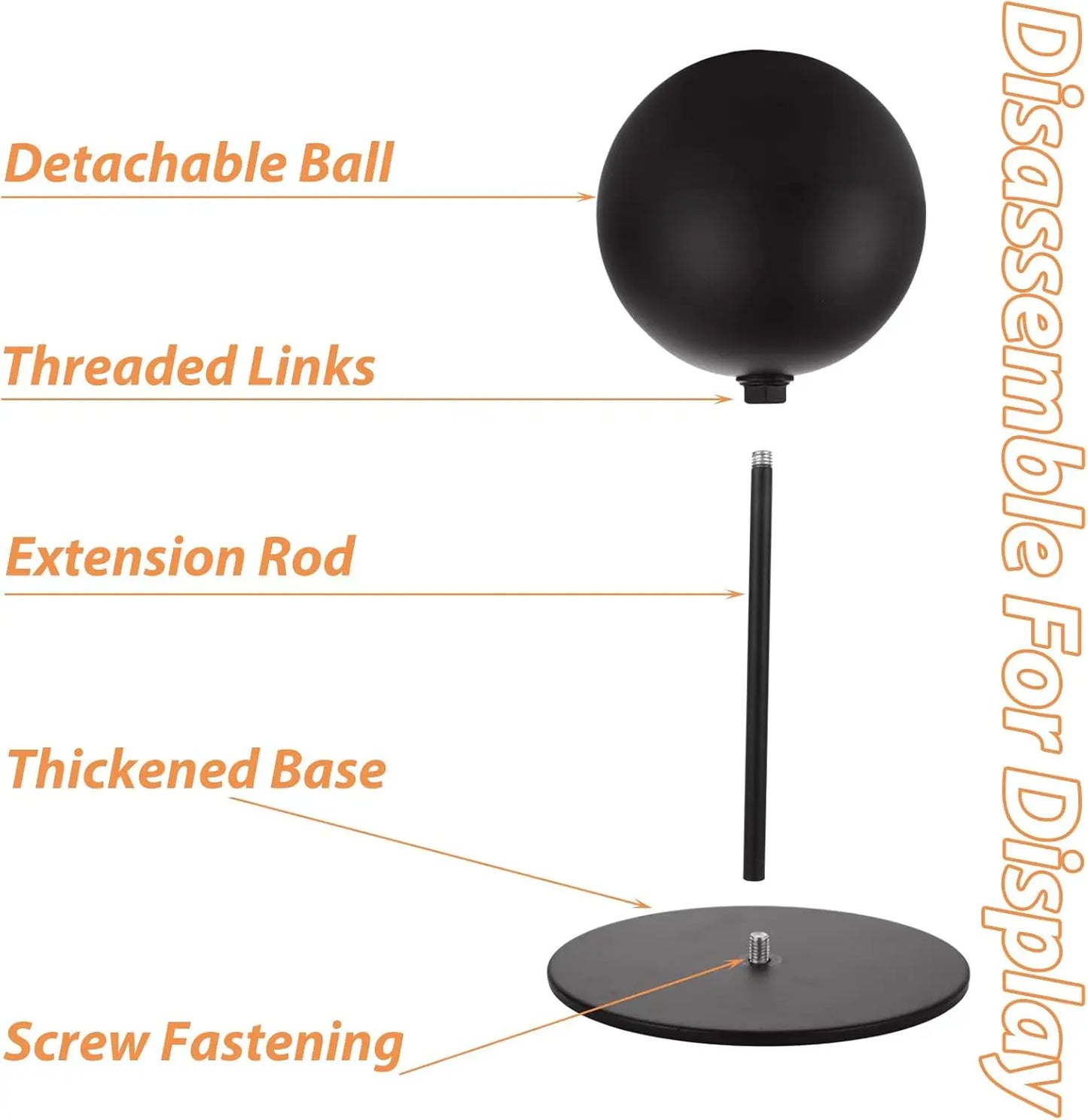 Helmet Stands, Rotatable, for Motorcycle Helmets, Hats, Hats and Rugby Helmets, Black, 3 Pieces Standing Helmet Stand