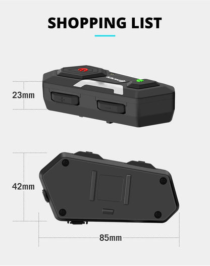 Waterproof Motorcycle Intercom Helmet Headset Helmet Speaker Interphone Moto Headset Wireless Intercomunicador 1200M