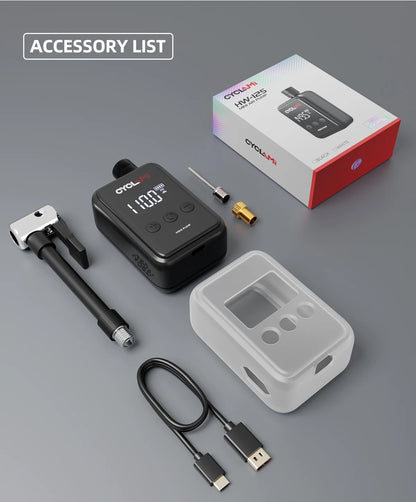 150PSI Portable Pocket Bike Electric Air Pump Schrader Presta Valve MTB MINI Rechargeable Compressor Tire Inflator CYCLAMI HW125