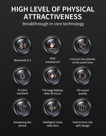 Helmet Bluetooth 5.3 Headset 2000Mah Ultra-Long Life Waterproof Noise Reduction High Definition MP3 Music Player Speaker