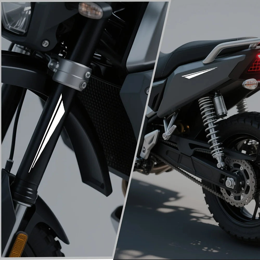 2PCS/SET Motorcycle Stickers with Reflective Geometric Motif, Easy to Apply, Boosting Safety & Personality