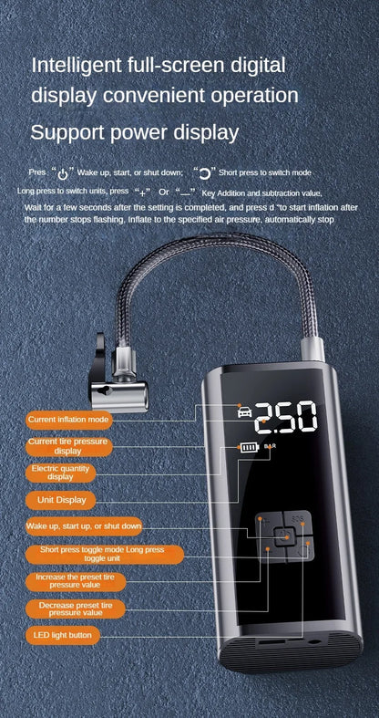 Air Compressor Air Pump For Car Portable Tyre Inflator Electric Motorcycle Pump Air Compressor For Car Motorcycles Bicycles new