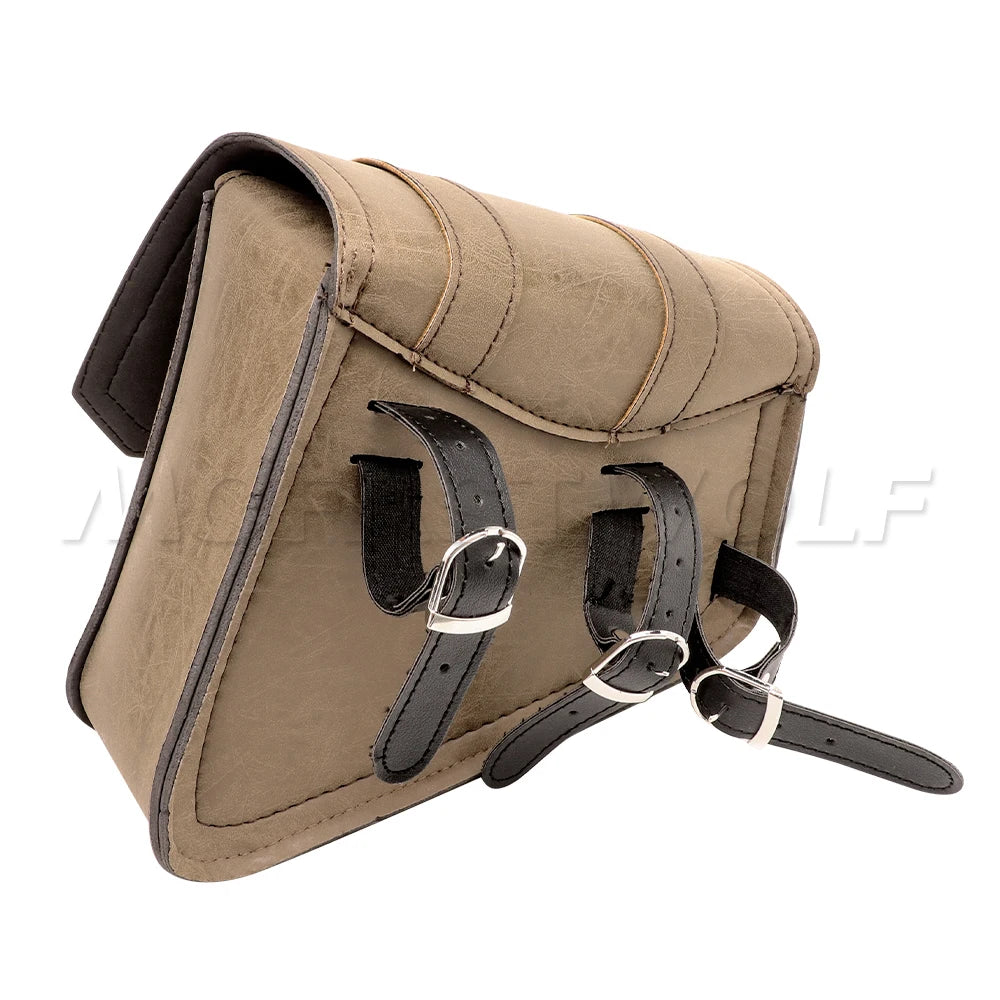Motorcycle Bag For Harley Sportster Honda Suzuki Yamaha Kawasaki Leather Motorcycle Saddle Bag Waterproof Side Bags Tool Pouch