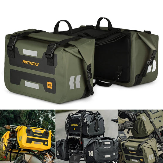 Motorcycle Outdoor Long-Distance Riding Large Capacity Side Bag Side Storage Waterproof Saddle Bag Back Seat Storage Bag SideBag