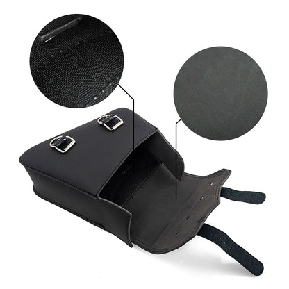 Motorcycle Side Saddle Bags PU Leather Swing Arm Tool Bag Bottle Holder Cafe Racer Storage Luggage Bag Waterproof For Cruiser