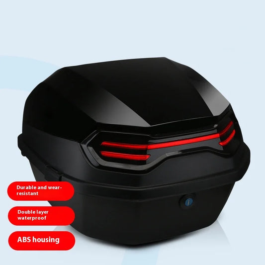 Motorcycle Tail Box Scooter Boots Trunk Cool ABS+PP Solid Case For Full Helmet Storage Organizer luggage Box Tail Box Back