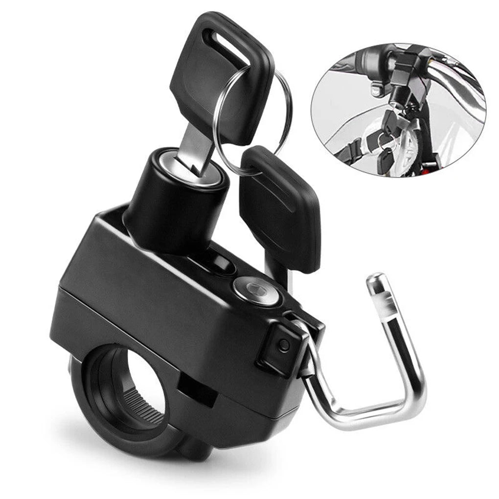 Motorcycle Helmet Lock - Anti-Theft Security with 2 Keys, Compact & Weather Resistant for Motorbike, Scooter, E-Bike Protection