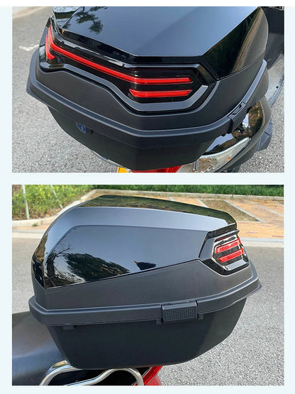 Motorcycle Tail Box Scooter Boots Trunk Cool ABS+PP Solid Case For Full Helmet Storage Organizer luggage Box Tail Box Back