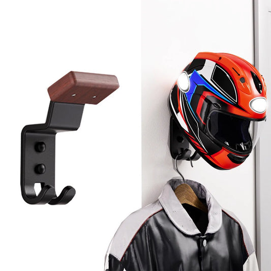 Helmet holder motorcycle helmet holder 1/2-piece set, helmet holder wall mounted with double hooks, helmet hooks suitable for fo