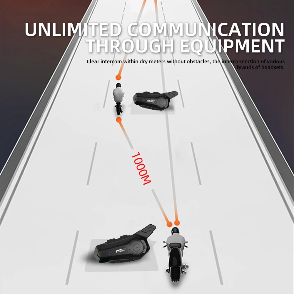 Moto Helmet Intercom Headset Bluetooth-compatible 5.0 Motorcycle Earphones Wireless Interphone Speaker Headphone Handsfree Call