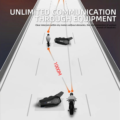 Moto Helmet Intercom Headset Bluetooth-compatible 5.0 Motorcycle Earphones Wireless Interphone Speaker Headphone Handsfree Call