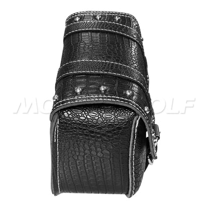Motorcycle Bag For Harley Sportster Honda Suzuki Yamaha Kawasaki Leather Motorcycle Saddle Bag Waterproof Side Bags Tool Pouch