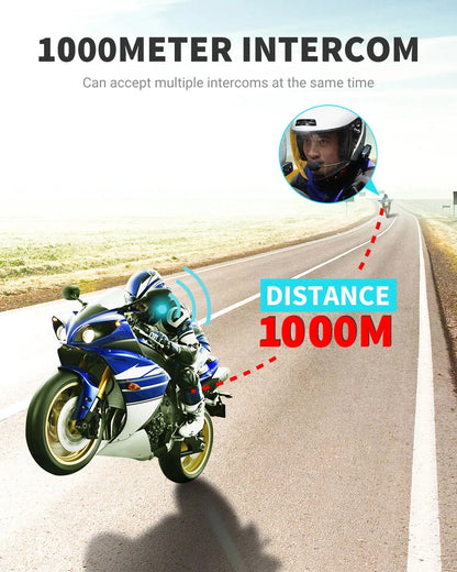Waterproof Motorcycle Intercom Helmet Headset Helmet Speaker Interphone Moto Headset Wireless Intercomunicador 1200M