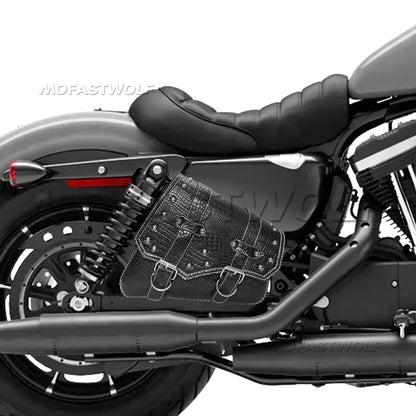 Motorcycle Bag For Harley Sportster Honda Suzuki Yamaha Kawasaki Leather Motorcycle Saddle Bag Waterproof Side Bags Tool Pouch