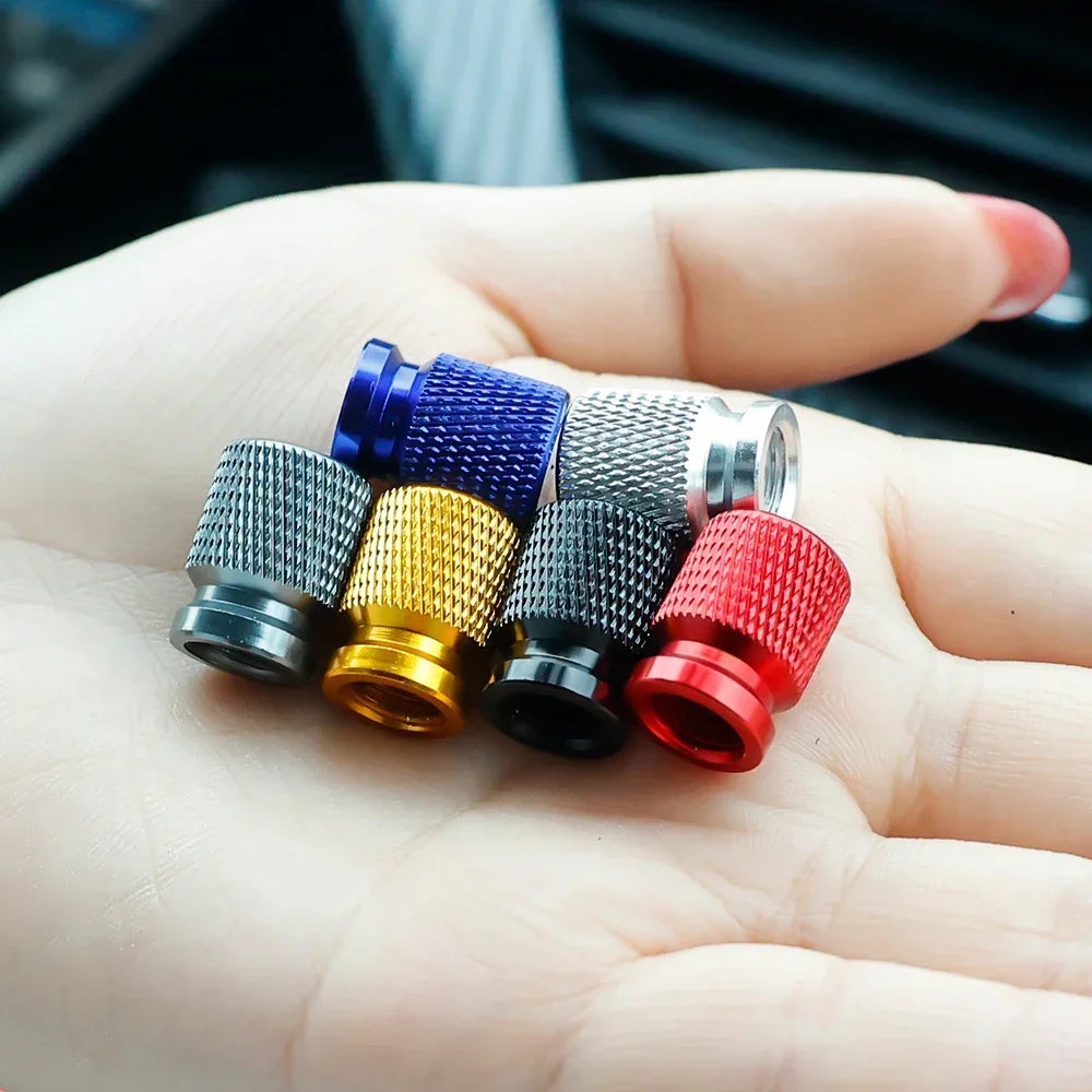 Car Wheel Tire Valve Caps Tyre Stem Covers Airdust Waterproof Aluminum Alloy American Style Valves 12mm Universal Motorcycle