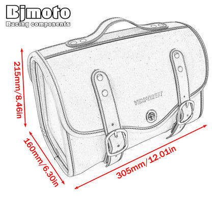 Universal Motorcycle Saddlebag Side Bag  PU Waterproof Travel Bag for Honda Yamaha Suzuki Kawasaki