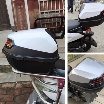 1pc 35L Motorcycle Top Box, Motorcycle Trunk ABS Material Wear-Resistant with Lock, Motorcycle Accessories,Motorcycle Helmet