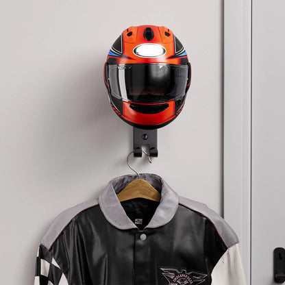 Helmet holder motorcycle helmet holder 1/2-piece set, helmet holder wall mounted with double hooks, helmet hooks suitable for fo