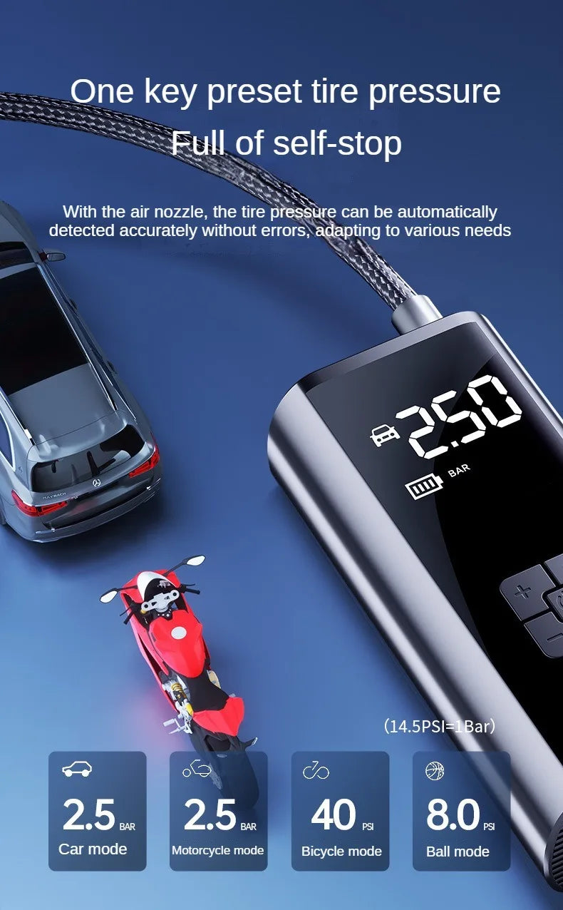 Air Compressor Air Pump For Car Portable Tyre Inflator Electric Motorcycle Pump Air Compressor For Car Motorcycles Bicycles new