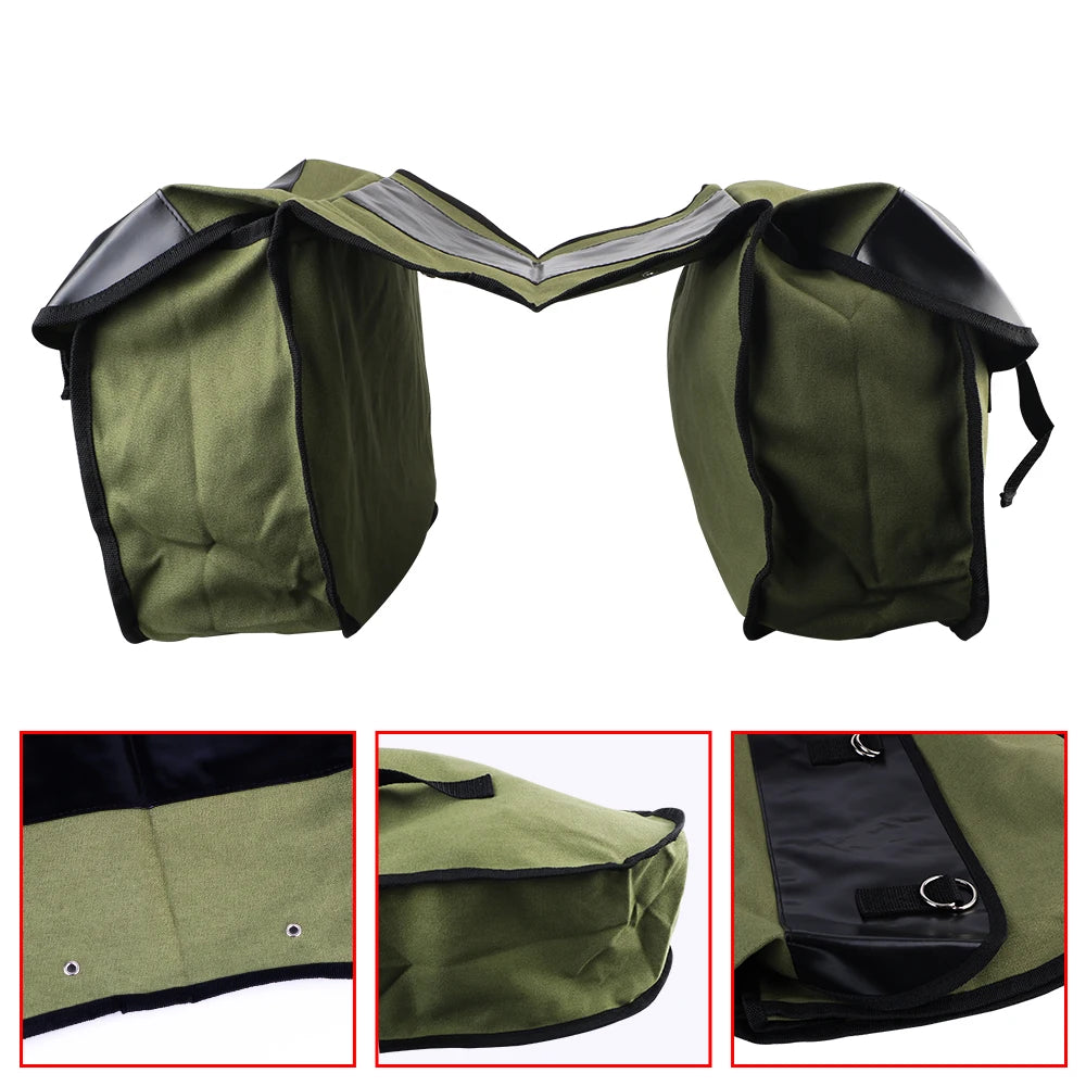 Motorbike Side Rear Bags Canvas Bag Large Capacity Luggage Cargo Bag For Bicycle ATV Electric Bike Motorcycle Saddle Bag