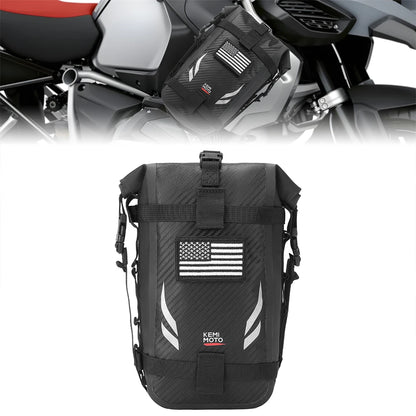 Motorcycle Side Bags 3.5L Waterproof Outdoor Adventure Crash Bar Fender Bag Motorbike Motocross Dirt Bike Frame Tool Saddle Bag