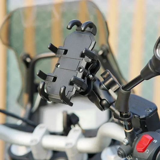 Motorcycle Phone Mount One Bike Phone Holder 4.7"-7.1" Cell Phones Handlebar Cell Phone Holder for Bike Motorcycle Scooter ATV