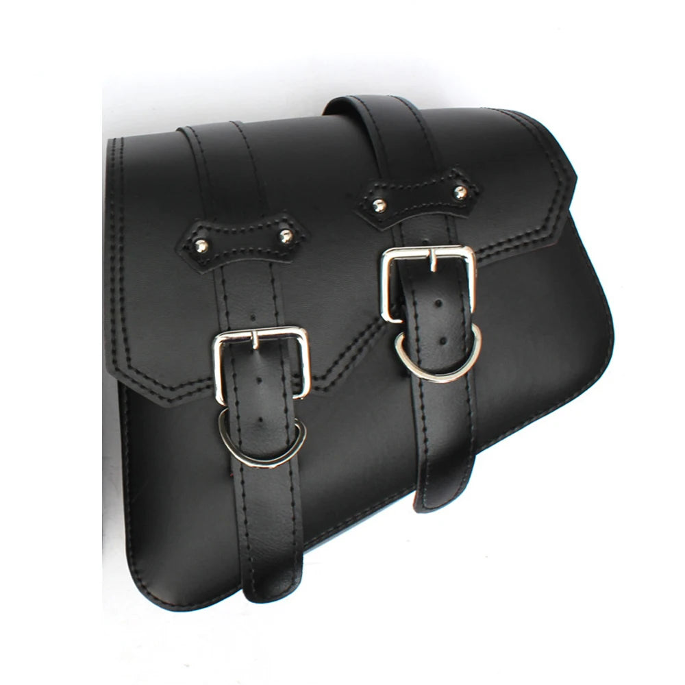 Motorcycle Side Saddle Bags PU Leather Swing Arm Tool Bag Bottle Holder Cafe Racer Storage Luggage Bag Waterproof For Cruiser