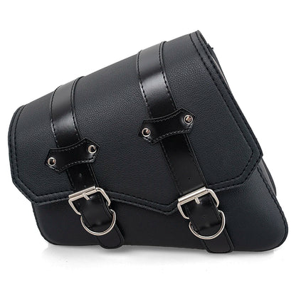 Motorcycle Side Saddle Bags PU Leather Swing Arm Tool Bag Bottle Holder Cafe Racer Storage Luggage Bag Waterproof For Cruiser