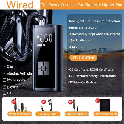 Air Compressor Air Pump For Car Portable Tyre Inflator Electric Motorcycle Pump Air Compressor For Car Motorcycles Bicycles new