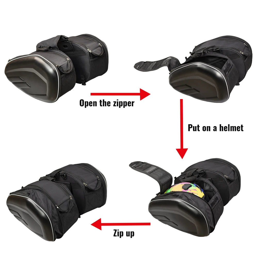 Motorcycle Saddle Bag Side Helmet Riding Travel Bags Waterproof Large Capacity Side Bags Motorbike Cycling Side Bag