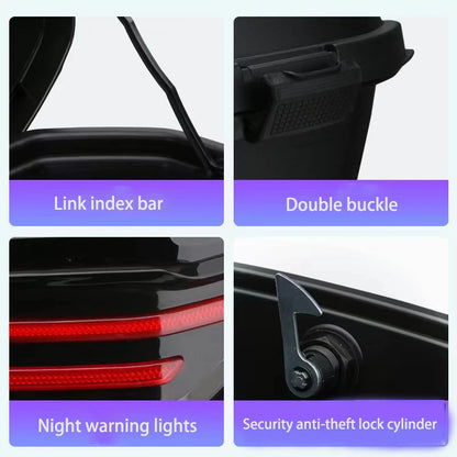 Motorcycle Tail Box Scooter Boots Trunk Cool ABS+PP Solid Case For Full Helmet Storage Organizer Box Tail Box Back
