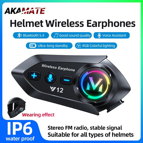 Motorcycle Helmet Bluetooth Headset Super Long Standby Wireless Hands-free Music Player Speaker Waterproof  Motorbike Earphone