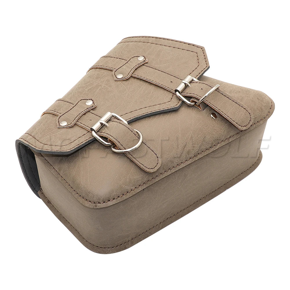 Motorcycle Bag For Harley Sportster Honda Suzuki Yamaha Kawasaki Leather Motorcycle Saddle Bag Waterproof Side Bags Tool Pouch