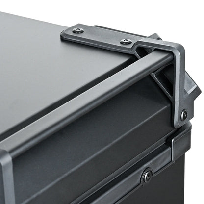 65L Motorcycle Top Box Aluminum Rear Luggage Storage Tool Case Universal Motorbike Tail Box with Fitting Plate and Fixings