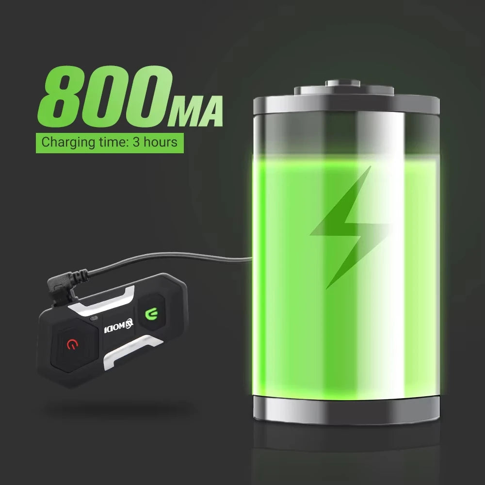 Waterproof Motorcycle Intercom Helmet Headset Helmet Speaker Interphone Moto Headset Wireless Intercomunicador 1200M