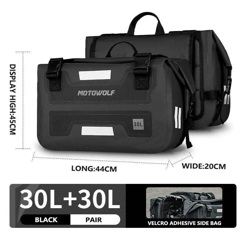 Motorcycle Outdoor Long-Distance Riding Large Capacity Side Bag Side Storage Waterproof Saddle Bag Back Seat Storage Bag SideBag