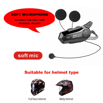 Moto Helmet Intercom Headset Bluetooth-compatible 5.0 Motorcycle Earphones Wireless Interphone Speaker Headphone Handsfree Call