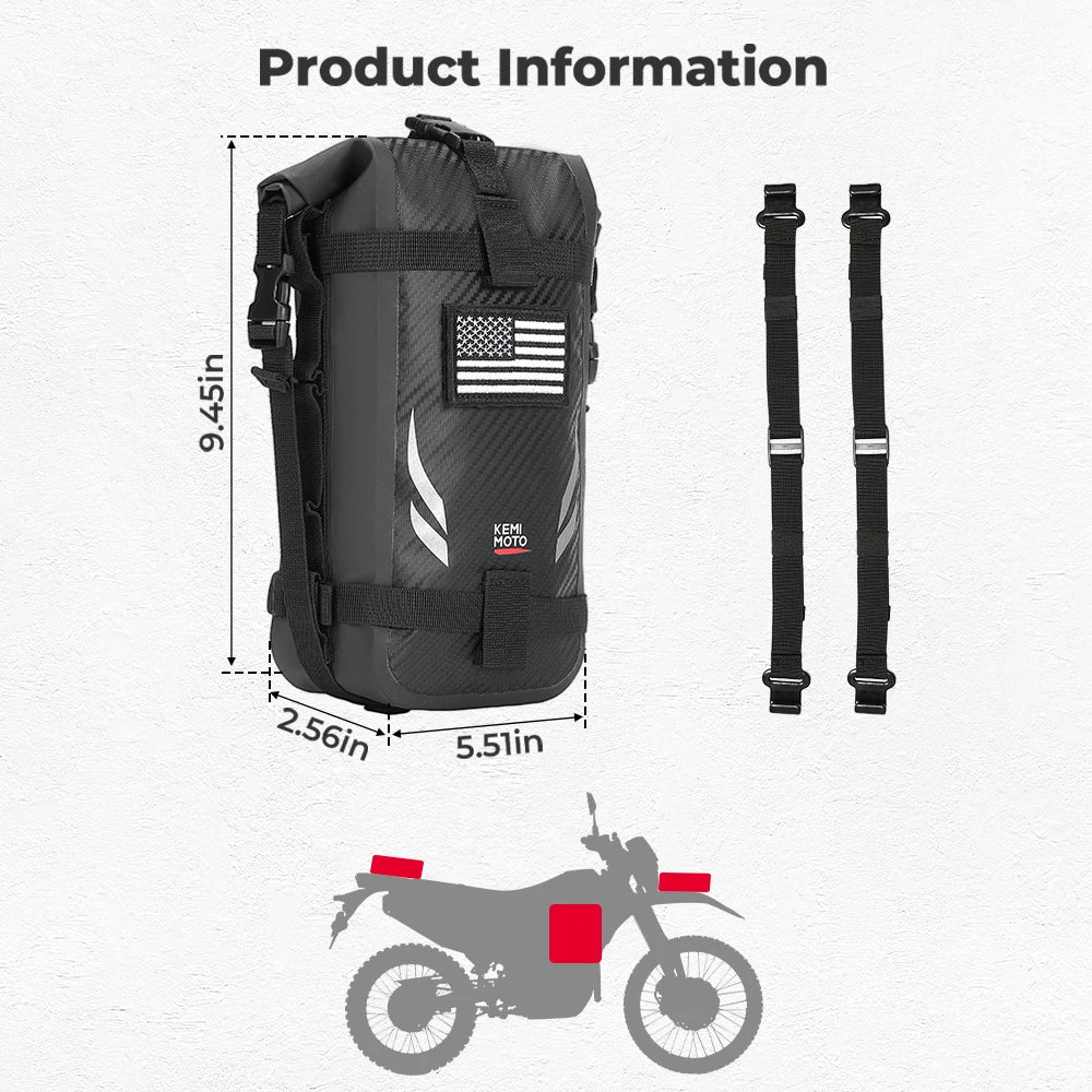 Motorcycle Side Bags 3.5L Waterproof Outdoor Adventure Crash Bar Fender Bag Motorbike Motocross Dirt Bike Frame Tool Saddle Bag