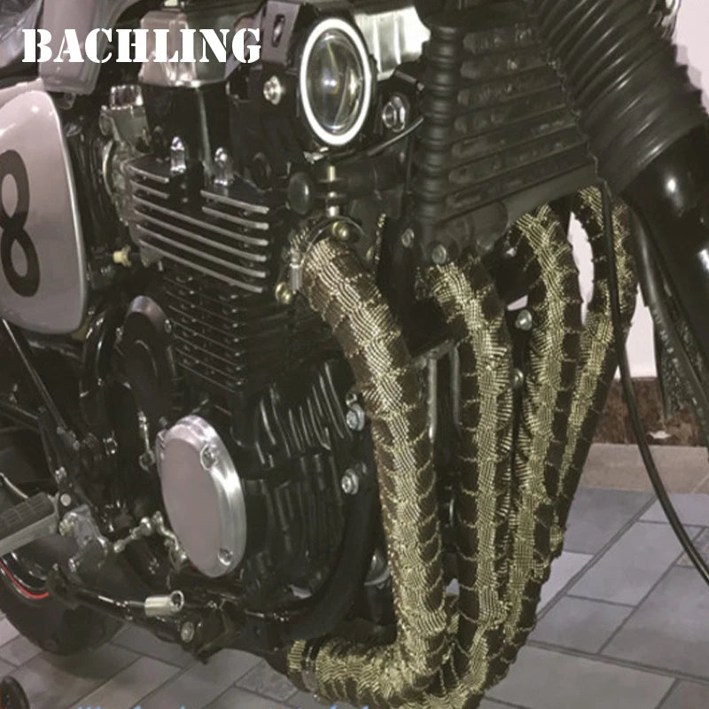1/2M Motorcycle Exhaust Thermal Tape Header Wrap Manifold Insulation Cotton High Temperature Protection Parts