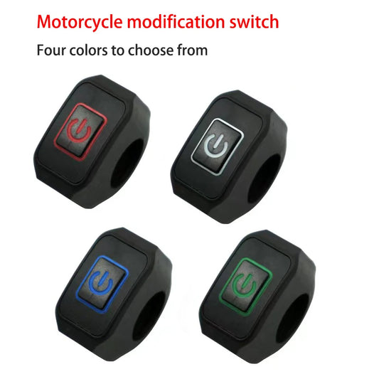 Motorcycle Modified Switch Waterproof Button with LED Light Headlight Horn Control ON OFF Buttton Handlebar Mount Accessories