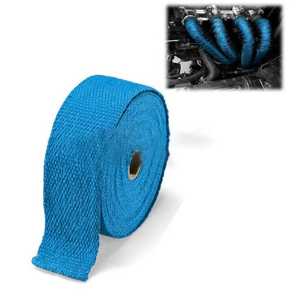 Motorcycle Car Exhaust Pipe Wrap Tape Heat Wrap Blue Black 1.5 Meters Car Exhaust Pipe Wrap Insulation Fiber Tape Auto Accessory