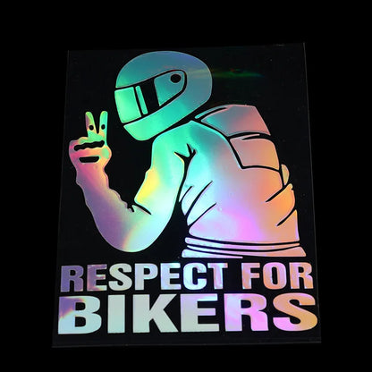 Motorcycle Reflector Sticker Decal Waterproof Helmet Reflective Stickers Motorcycle Car Red Respect for Bikers Vinyl 3D Stickers