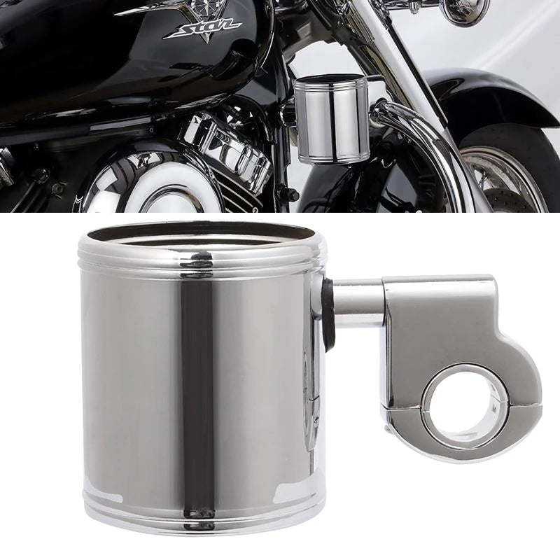 Motorcycle Universal 7/8" 1'' 1.25'' Cup Holder Chrome Handlebar Drink Bottle Holder For Harley Honda Yamaha Kawasaki Suzuki